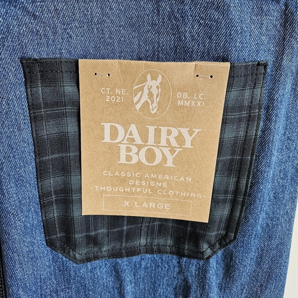 Dairy Boy Medium Blue The Farm Milkman Denim Overalls in Blue Hen NWT - Picture 14 of 16